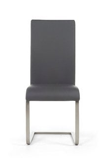 AUSTIN/ALVIN GREY FAUX LEATHER DINING CHAIR - PAIRS - RRP £220: LOCATION - A4