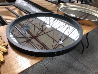 LARGE ROUND MIRROR WITH BLACK FRAME: LOCATION - B6