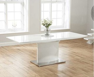 JJ - HAYDEN/HAILEY/HARRIET EXT 160-220CM GLOSS TABLE RRP £679: LOCATION - A6