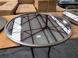 LARGE ROUND WALL MIRROR WITH METAL FRAME: LOCATION - B6