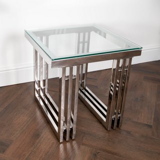 ZURICH SIDE TABLE IN SILVER RRP - £362.50: LOCATION - B6