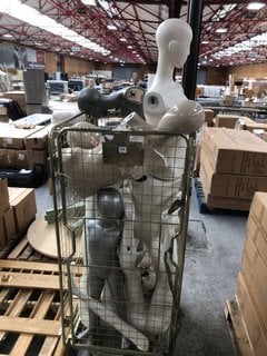 (COLLECTION ONLY) CAGE OF ASSORTED MANNEQUINS (CAGE NOT INCLUDED): LOCATION - C7