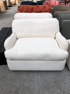 LOAF.COM JONESY LOVESEAT SOFA BED IN BUTTERMILK BRUSHED COTTON RRP - £1655: LOCATION - B3