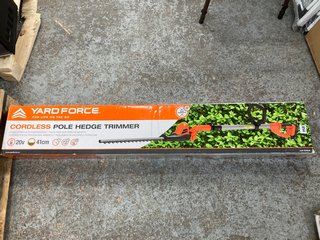 YARD FORCE CORDLESS POLE HEDGE TRIMMER 20V - RRP £119.99: LOCATION - A8