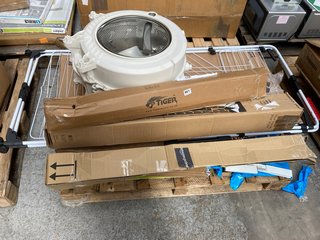 PALLET OF ASSORTED ITEMS TO INCLUDE WASHING MACHINE DRUM: LOCATION - A8