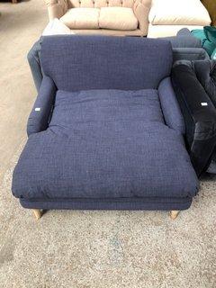 LOAF.COM PUDDING LOVESEAT CHAISE IN NIGHT OWL BLUE RRP - £1415: LOCATION - B4