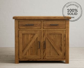 COUNTRY RUSTIC/BRANTHAM RUSTIC SOLID OAK SMALL SIDEBOARD RRP £349: LOCATION - A4