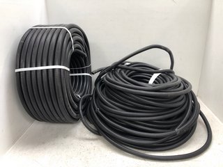 2 X LARGE RIBBED PLASTIC PIPE REELS IN BLACK: LOCATION - D1