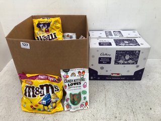QTY OF ASSORTED FOOD ITEMS TO INCLUDE QTY OF PEANUT M&M PACKS PARTY 1KG BB: 04/23 (SOME ITEMS MAY BE PAST SELL BY): LOCATION - D2