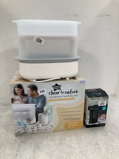 3 X ASSORTED BABY ITEMS TO INCLUDE TOMMEE TIPPEE CLOSER TO NATURE COMPLETE FEEDING SET: LOCATION - D5