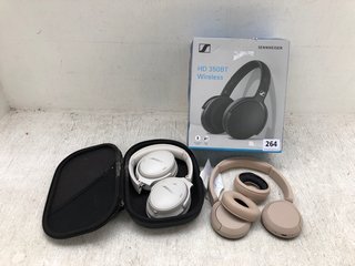 3 X ASSORTED EARBUD ITEMS TO INCLUDE SENNHEISER HD 350BT WIRELESS HEADSET: LOCATION - D8