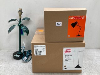 3 X ASSORTED JOHN LEWIS AND PARTNERS LIGHT ITEMS TO INCLUDE TONY TASK LAMP: LOCATION - D10