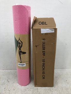 MUSCLE ROLLER IN NAVY TO INCLUDE YOGA MAT IN PINK: LOCATION - C4
