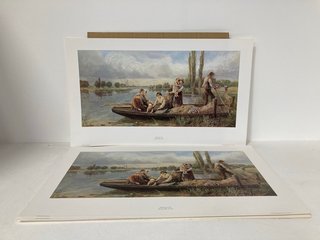 QTY OF "CROSSING THE FERRY" PRINTS BY MYLES BIRKET FOSTER: LOCATION - AR4