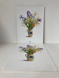 QTY OF "IRIS & LILIES" PRINTS BY CHRISTOPHER RYLAND: LOCATION - AR4