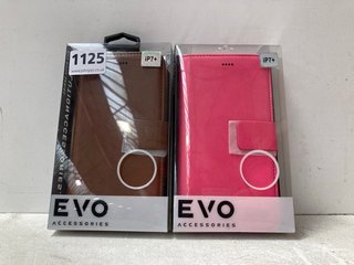 QTY OF EVO BROWN & PINK FAUX LEATHER FLIP CASES FOR IPHONE 7+: LOCATION - AR5