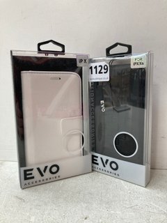 QTY OF EVO BLACK & WHITE FAUX LEATHER FLIP CASES FOR IPHONE X/XS: LOCATION - AR6
