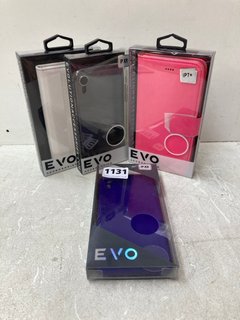 QTY OF EVO IPHONE CASES IN FAUX LEATHER & CLEAR RUBBER FOR ASSORTED MODELS: LOCATION - AR6