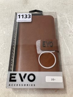 QTY OF EVO FAUX LEATHER BROWN IPHONE CASES FOR ASSORTED MODELS: LOCATION - AR6