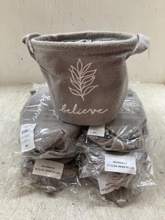 6 X OCEAN HOME TEXTILE 3 SET OF SMALL GREY FABRIC BASKETS: LOCATION - AR11