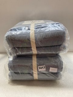 2 X SAZY SOLID GREY COLOUR BEDSPREAD & PILLOW CASES 250X260: LOCATION - BR5