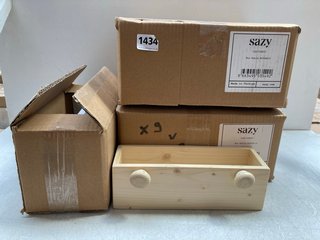 5 X SAZY NATURAL COLOURED BOXES 8X25X8CM: LOCATION - BR5