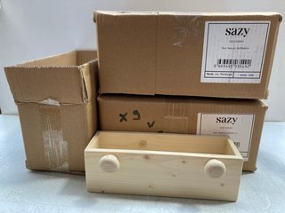 5 X SAZY NATURAL COLOURED BOXES 8X20X8CM: LOCATION - BR5