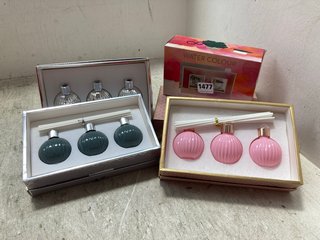 5 X ASSORTED ITEMS TO INCLUDE DESIRE PEONY & BLUSH HOME FRAGRANCE SET & WATER COLOUR DOUBLE T-LIGHT HOLDER: LOCATION - BR7