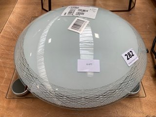 2 X ITEMS FROM JOHN LEWIS & PARTNERS TO INCLUDE OPAL WHITE DOME CEILING LIGHT TO ALSO INCLUDE GLASS FLOOR SCALES WITH DIGITAL READ DISPLAY: LOCATION - A4