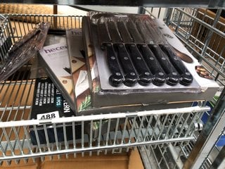 (COLLECTION ONLY) QTY OF ASSORTED KNIFE SETS TO INCLUDE SET OF 3 CHEESE KNIVES & STAINLESS STEEL STEAK KNIVES (PLEASE NOTE: 18+YEARS ONLY. ID MAY BE REQUIRED): LOCATION - A8