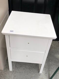 WILTON 2 DRAWER BEDSIDE TABLE IN WHITE: LOCATION - A1