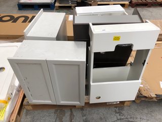 PALLET OF ASSORTED STORAGE CABINETS & BACK TO WALL TOILET UNITS IN VARIOUS DESIGNS & SIZES: LOCATION - A8 (KERBSIDE PALLET DELIVERY)