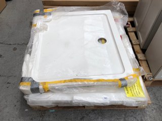 (COLLECTION ONLY) LARGE SQUARE SHOWER TRAY IN WHITE TO INCLUDE LARGE RECTANGULAR BATH TRAY IN WHITE - COMBINED RRP £200: LOCATION - A8