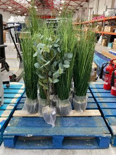 QTY OF ARTIFICIAL TALL GRASSES IN POTS TO INCLUDE ARTIFICIAL LEAFED PLANTS IN POTS: LOCATION - A5