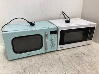2 X MICROWAVE OVENS TO INCLUDE COMFEE IN RETRO GREEN COLOUR & TOSHIBA IN WHITE: LOCATION - BR16