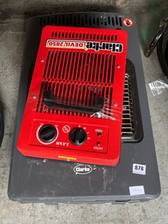 2 X ITEMS TO INCLUDE CLARKE DEVIL 2850 HEATER & CLARKE GREY HEATER GAS SUPPLIED (SPARES & REPAIRS): LOCATION - BR19
