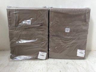 2 X CHARLES 100% TURKISH COTTON SATEEN 210 TC DUVET COVER SET, BROWN - BEIGE, SUPER KING SIZE - COMBINED RRP £130: LOCATION - BR7