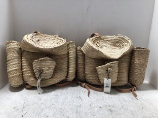 2 X BLAKNEY PALM BAG, NATURAL - COMBINED RRP £118: LOCATION - BR9
