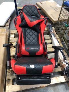 GAMING CHAIR IN BLACK/RED (LEGS NOT INCLUDED): LOCATION - B5