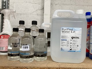 (COLLECTION ONLY) QTY OF ASSORTED ITEMS TO INCLUDE CRYSTAL MEDIC PURIFIED WATER 5L: LOCATION - AR15