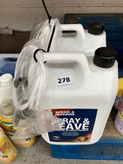 (COLLECTION ONLY) 2 X SPEAR & JACKSON SPRAY AND LEAVE POWERFUL OUTDOOR FORMULA 5L (PLEASE NOTE: 18+YEARS ONLY. ID MAY BE REQUIRED): LOCATION - AR13