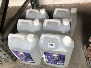(COLLECTION ONLY) 6 X WHITE VINEGAR BOTTLES 5L: LOCATION - BR14