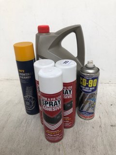 (COLLECTION ONLY) QTY OF ASSORTED AUTOMOTIVE/DIY CHEMICALS TO INCLUDE TRIM A FIX SPRAY ADHESIVE AND COMMA XSTREAM G40 READY MIXED ANTIFREEZE & COOLANT (PLEASE NOTE: 18+YEARS ONLY. ID MAY BE REQUIRED)
