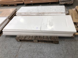 6 X WHITE PRIMED 2 PANEL DOORS: LOCATION - A2 (KERBSIDE PALLET DELIVERY)