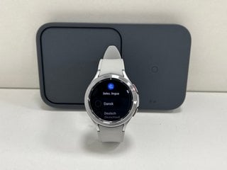 SAMSUNG GALAXY WATCH 4 CLASSIC 46MM LTE SMARTWATCH IN SILVER: MODEL NO SM-R895F (WITH ACCESSORIES AS PHOTOGRAPHED, MINOR COSMETIC WEAR) [JPTM113966] THIS PRODUCT IS FULLY FUNCTIONAL AND IS PART OF OU