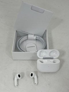 APPLE AIRPODS 3RD GENERATION EARBUDS (ORIGINAL RRP - £179) IN WHITE: MODEL NO A2564 (WITH BOX, MANUAL, CHARGING CASE & CHARGER CABLE, MINOR COSMETIC DEFECTS ON BOX & CHARGING CASE) [JPTM113902] THIS