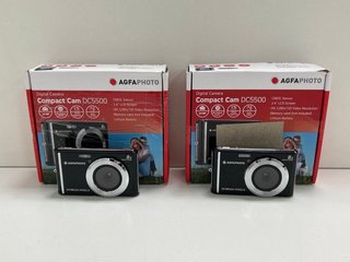 2X AGFAPHOTO COMPACT CAM DC5500 DIGITAL CAMERAS IN BLACK. (WITH BOX & ALL ACCESSORIES) [JPTM113829] THIS PRODUCT IS FULLY FUNCTIONAL AND IS PART OF OUR PREMIUM TECH AND ELECTRONICS RANGE
