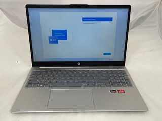 HP 15-FC0008NA 237 GB LAPTOP (ORIGINAL RRP - £499) IN SILVER: MODEL NO AOG8SMC (WITH MANUAL & POWER CABLE, MINOR COSMETIC DEFECTS ON ITEM) AMD RYZEN 5 7520U WITH RADEON GRAPHICS 2.80GHZ, 8 GB RAM, AM