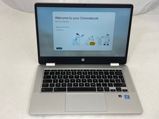HP CHROMEBOOK X 360 128 GB LAPTOP (ORIGINAL RRP - £314) IN GREY: MODEL NO 14A-CA0010NA (WITH MANUAL & POWER CABLE) INTEL PENTIUM SILVER N5030 CPU @ 1.10GHZ (4 THREADS, 3.10GHZ), 4 GB RAM, [JPTM113810