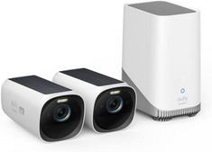 EUFY 4K ULTRA HD AND SOLAR POWER CAMERAS SECURITY (ORIGINAL RRP - £495) IN WHITE (WITH BOX & ALL ACCESSORIES) [JPTC65187]